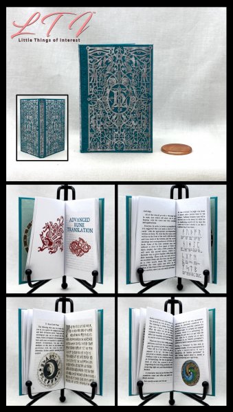ADVANCED RUNE TRANSLATION Illustrated Readable One Fourth 1/4 Scale Miniature Book Magic School of Witchcraft and Wizardry American Girl Scale