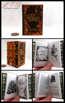 THE COMPLETE SHERLOCK HOLMES Illustrated Readable Miniature One Fourth Scale Book