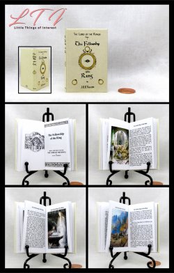 THE FELLOWSHIP OF THE RING Illustrated Readable Miniature One Fourth Scale Book Tolken Lord of the Rings American Girl Doll Scale