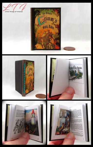 GRIMM'S FAIRY TALES Illustrated Readable Miniature One Fourth Scale Book