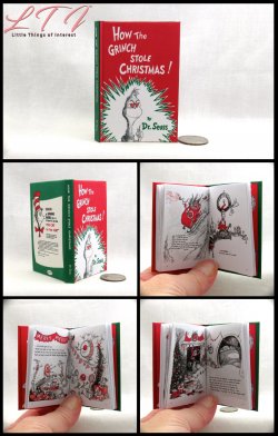 HOW THE GRINCH STOLE CHRISTMAS Illustrated Readable Miniature One Fourth Scale Book Dr Seuss