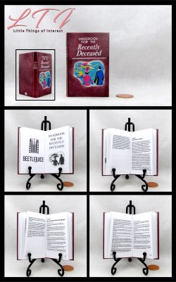 HANDBOOK FOR THE RECENTLY DECEASED Beetlejuice Readable One Fourth 1/4 Scale Miniature Book American Girl Doll Scale