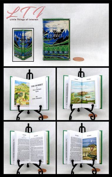 THE HOBBIT Illustrated Readable One Fourth 1/4 Scale Miniature Book Tolkien American Girl Doll Scale
