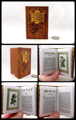 THE LANGUAGE OF FLOWERS Illustrated Readable Miniature One Fourth Scale Book