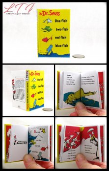 ONE FISH TWO FISH Illustrated Readable Miniature One Fourth Scale Book Dr Seuss