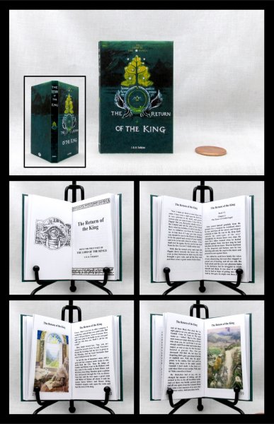 THE RETURN OF THE KING Illustrated Readable One Fourth 1/4 Scale Miniature Book Lord of The Rings American Girl Doll Scale