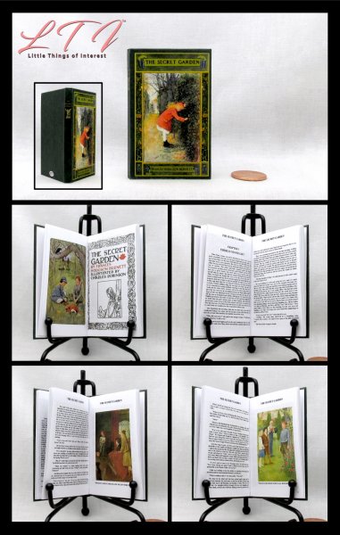 THE SECRET GARDEN Illustrated Readable One Fourth 1/4 Scale Miniature Book American Girl Doll Scale