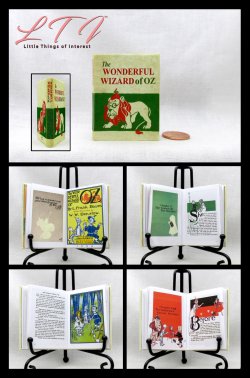THE WONDERFUL WIZARD OF OZ Illustrated Readable One Fourth 1/4 Scale Miniature Book L. Frank Baum American Girl Doll Scale