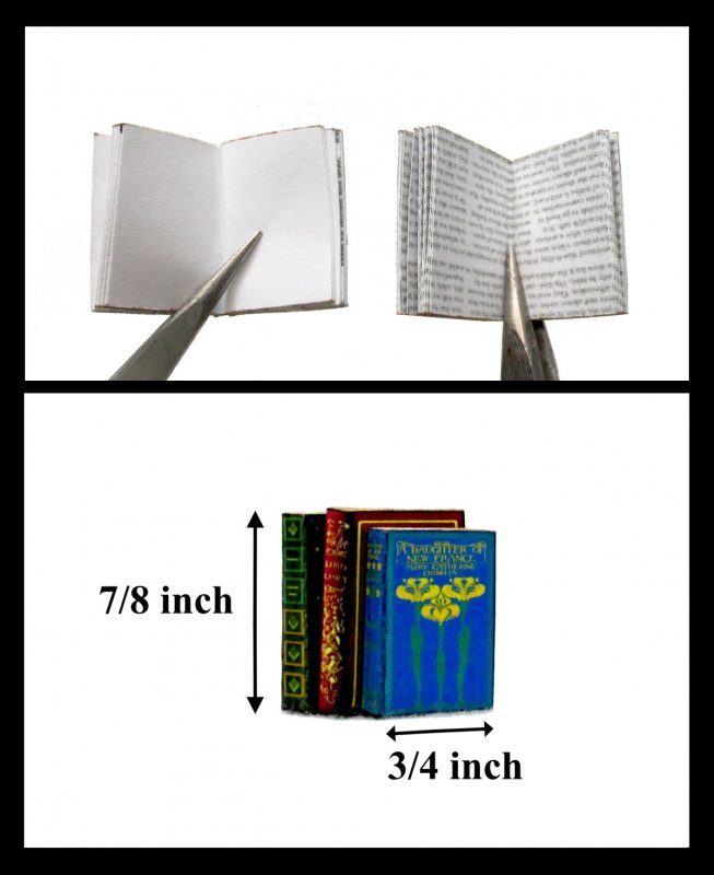 thumbnail image 2 of Little Things Of Interest 1:6 Scale Miniature Books – Lot Of 10 Handmade Dollhouse Props 2 of 3