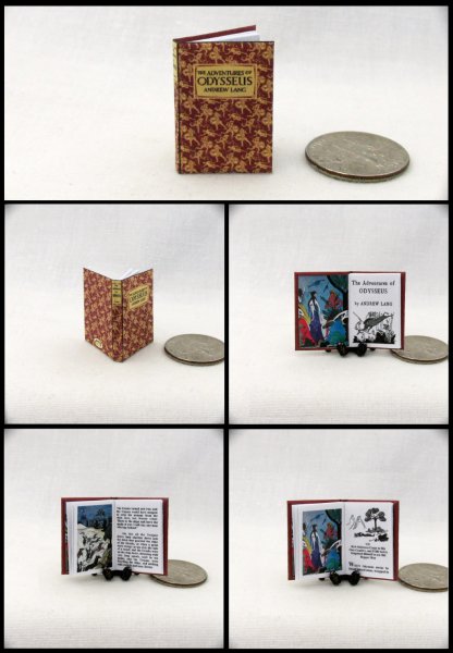 THE ADVENTURES Of ODYSSEUS Illustrated by Andrew Lang Miniature 1/12 Scale Readable Book