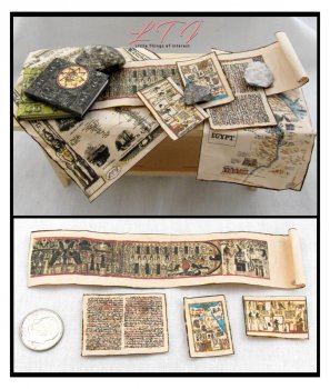 ANCIENT EGYPTIAN ARTIFACTS 4 Pc in Miniature 1/12 Scale
