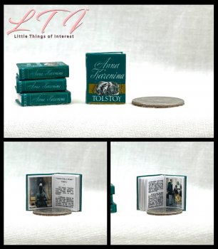ANNA KARENINA Miniature 1/12 Scale Readable Illustrated Book Tolstoy Russian