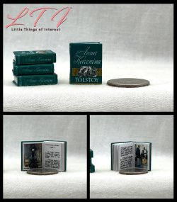 ANNA KARENINA Miniature One Inch Scale Readable Illustrated Book Tolstoy