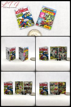 ANT-MAN COMIC Books Set of 2 Miniature One Inch Scale Readable Comic Books