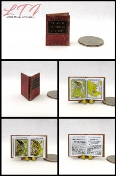 ATLAS of AMERICAN HISTORY Miniature One Inch Scale Readable Illustrated Book