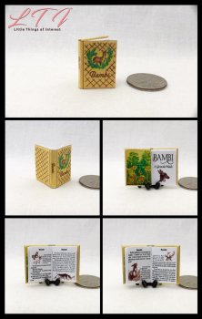 BAMBI A LIFE IN THE WOODS Miniature One Inch Scale Readable Illustrated Book