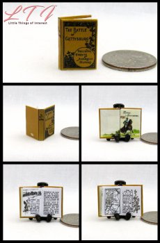BATTLE Of GETTYSBURG Miniature One Inch Scale Readable Illustrated Book