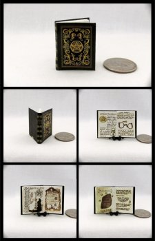 BEAUCHAMP GRIMOIRE SPELL Book Miniature 1/12 Scale Illustrated Readable Book Magic