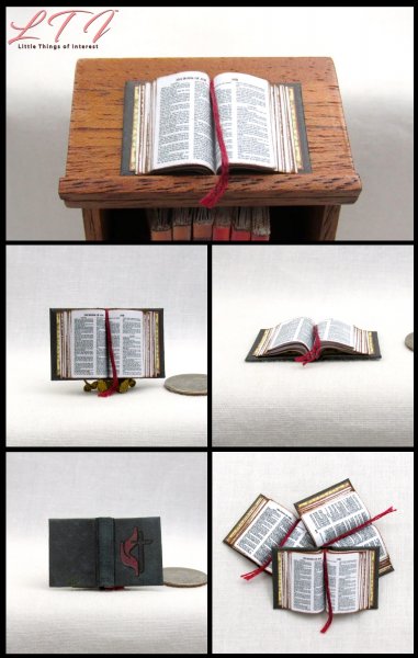 BIBLE *Open Book* Miniature 1/12 Scale Book Church Religion Prayer