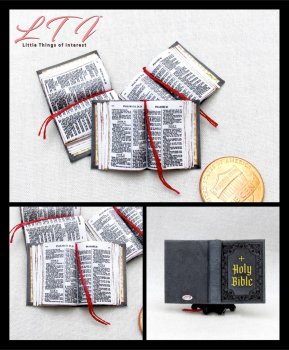 BIBLE *Open Book* Miniature 1/12 Scale Book #2 Psalm 23 The Lord is my shepherd Church Religion Prayer