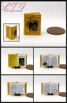 BOOK of FORBIDDEN KNOWLEDGE Miniature 1/12 Scale Readable Illustrated Book Magic
