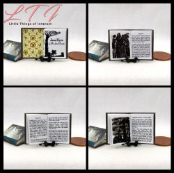 BRONTE SISTERS SET 2 Miniature One Inch Scale Readable Illustrated Books Wuthering Heights Jane Eyre