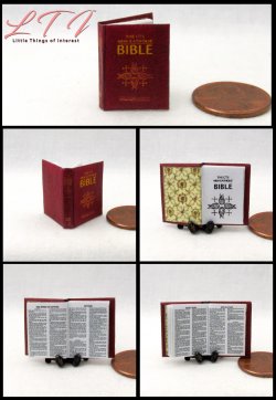 THE CATHOLIC BIBLE Miniature One Inch Scale Readable Illustrated Book