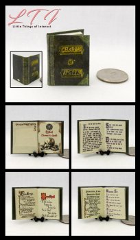 BOOK Of CHARMS AND SPELLS Miniature 1/12 Scale Illustrated Readable Book Magic