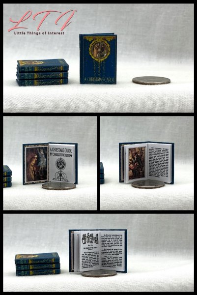 A CHRISTMAS CAROL Illustrated Readable Miniature One Inch Scale Book 1911