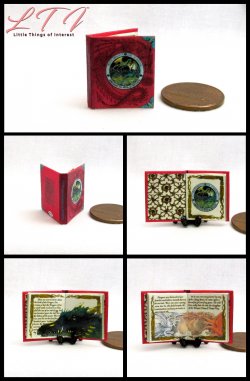 THE COMPLETE BOOK OF DRAGONS Miniature 1/12 Scale Readable Illustrated Book Dragonology