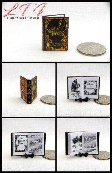 THE COMPLETE SHERLOCK HOLMES Miniature 1/12 Scale Illustrated Readable Book