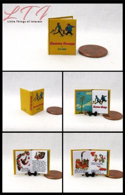 CURIOUS GEORGE One Inch Scale Illustrated Readable Miniature Book