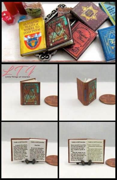 DARK FORCES Self Protection Guide Miniature 1/12 Scale Illustrated Readable Magic Book Harry Potter Magic School of Witchcraft and Wizardry
