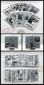 1 New DAILY PROPHET NEWSPAPER Miniature One Inch Scale Illustrated Readable Newspaper