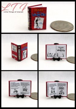 DIARY Of A WIMPY KID Miniature One Inch Scale Illustrated Readable Book