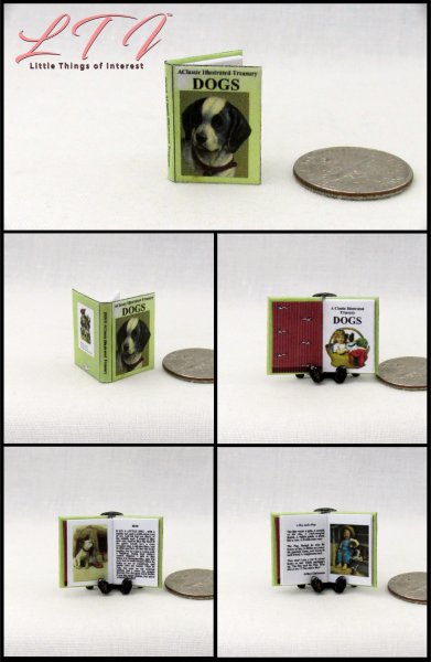 DOGS ILLUSTRATED TREASURY Miniature One Inch Scale Illustrated Readable Book