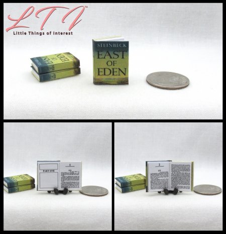 EAST OF EDEN Miniature One Inch Scale Readable Book