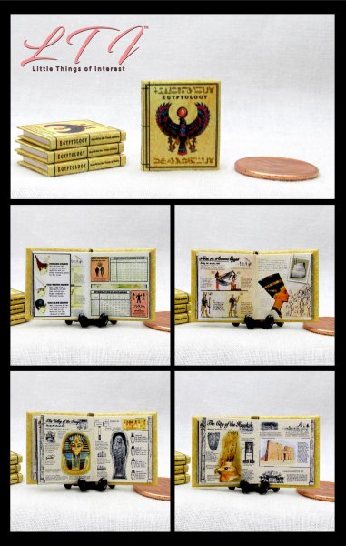 EGYPTOLOGY Miniature 1/12 Scale Illustrated Book Ancient Egypt Hieroglyphic Artifacts Egyptian Mummy