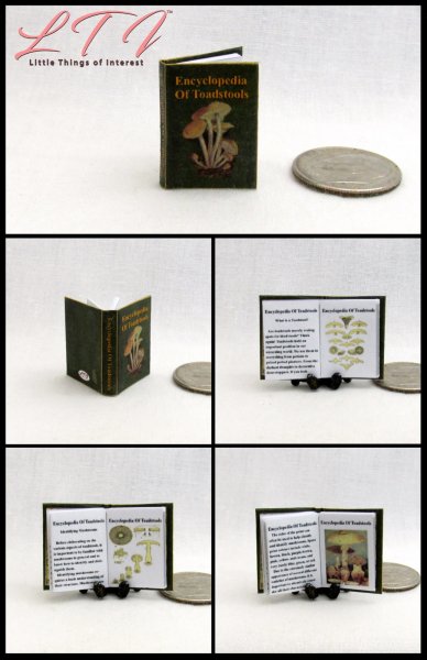 ENCYCLOPEDIA OF TOADSTOOLS MAGICAL Textbook Miniature 1/12 Scale Illustrated Readable Book Harry Potter Magic School of Witchcraft and Wizardry