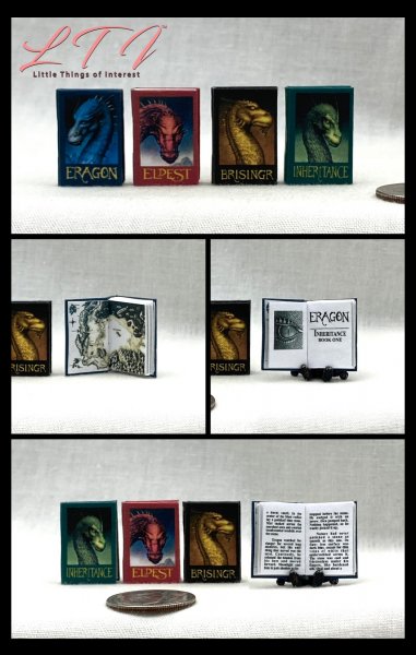 ERAGON THE INHERITANCE CYCLE Set 4 Miniature One Inch Scale Readable Books