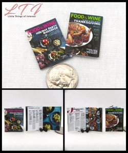 FOOD AND WINE MAGAZINE 2 Miniature One Inch Scale Magazines