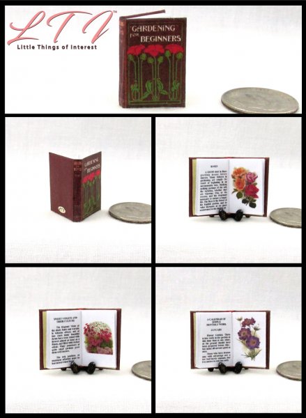 GARDENING FOR BEGINNERS Miniature One Inch Scale Readable Illustrated Book