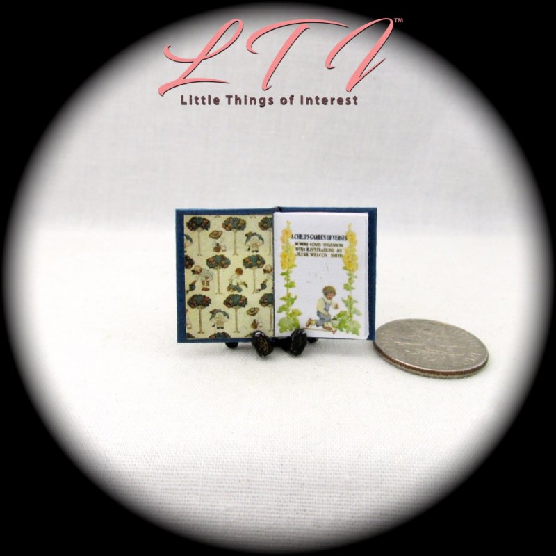 A CHILDREN'S GARDEN OF VERSES Miniature Dollhouse One Inch Scale Illustrated Book - Click Image to Close