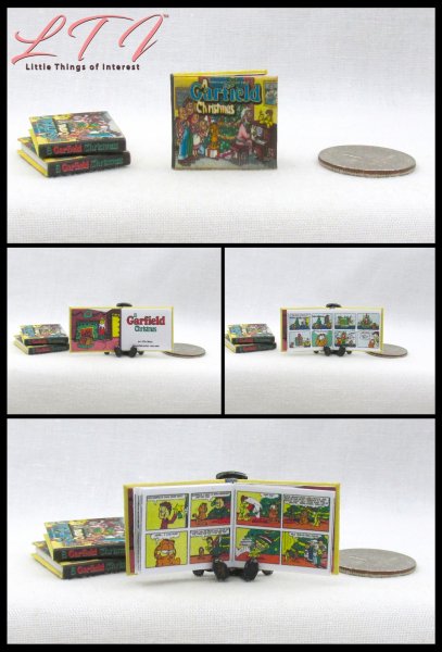 A GARFIELD CHRISTMAS Miniature One Inch Scale Readable Illustrated Book
