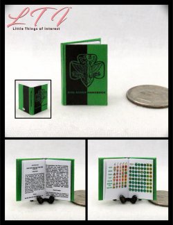 GIRL SCOUTS HANDBOOK Miniature One Inch Scale Illustrated Readable Book Green Cover