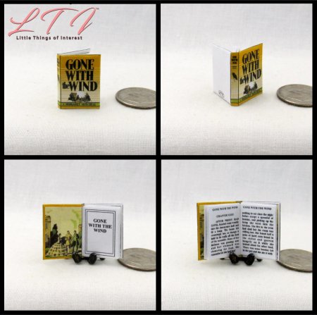 GONE WITH THE WIND Miniature One Inch Scale Readable Book