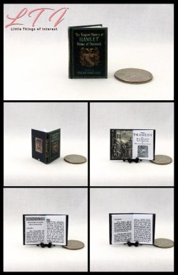 HAMLET A TRAGEDY Miniature One Inch Scale Readable Book by William Shakespeare