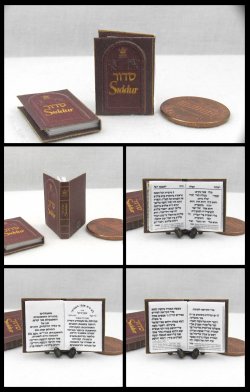 HEBREW ENGLISH SIDDUR Miniature One Inch Scale Readable Book