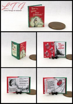 HOW THE GRINCH STOLE CHRISTMAS Miniature One Inch Scale Readable Illustrated Book