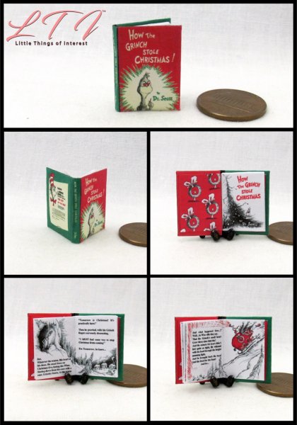 BIG BOOK OF KNITTING Miniature Book Dollhouse 1:12 Scale Book 1" Scale Yarn 